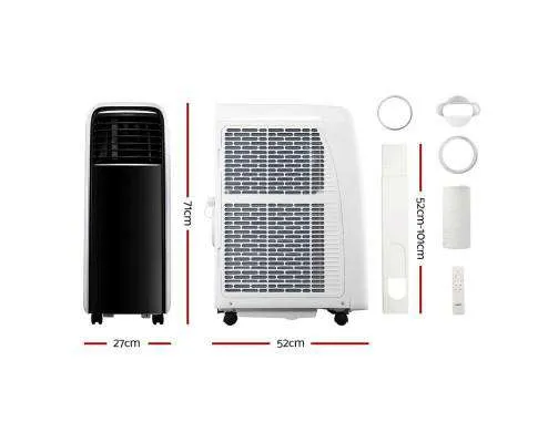 Portable Air Conditioner Cooling Mobile Fan Cooler Dehumidifier White 2500W