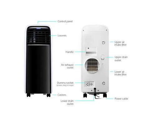 Portable Air Conditioner Cooling Mobile Fan Cooler Dehumidifier White 2500W