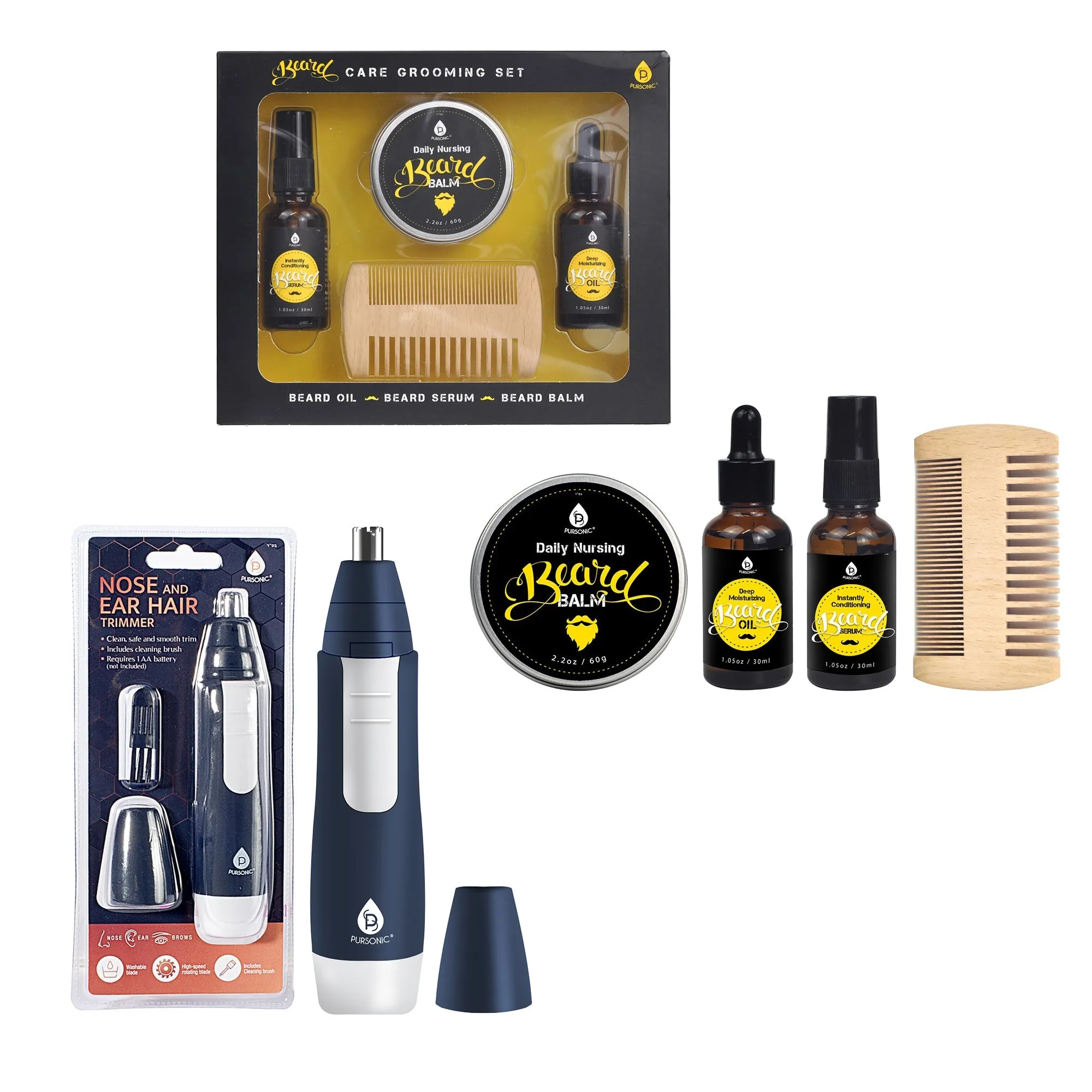 Pursonic Ultimate Beard Care Kit: Grooming Essentials for a Perfect Beard.