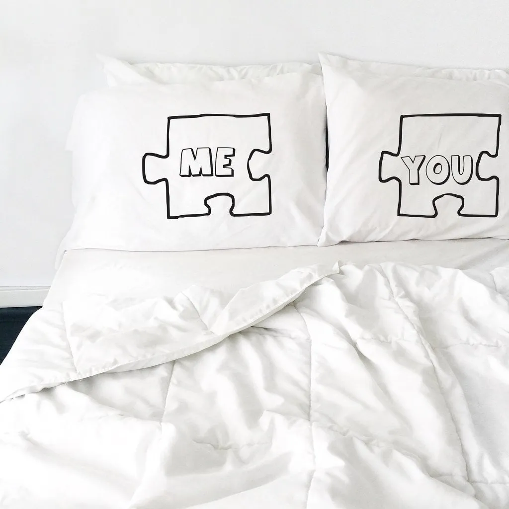 Puzzle Piece Couples Pillowcases (2 Standard/Queen Pillowcases)