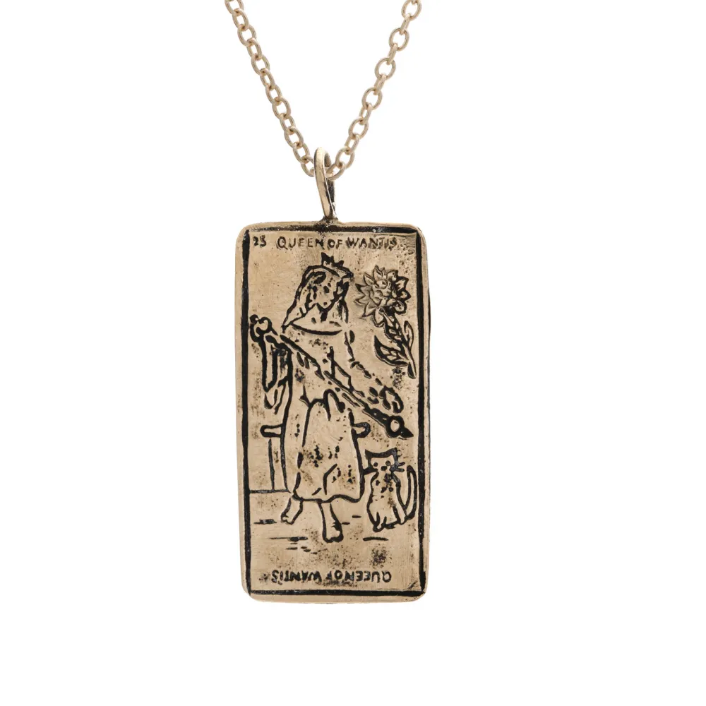 Queen of Wands Tarot Card Necklace