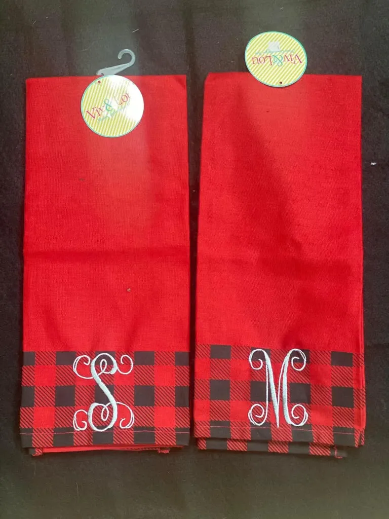 Red Checkered hand towels