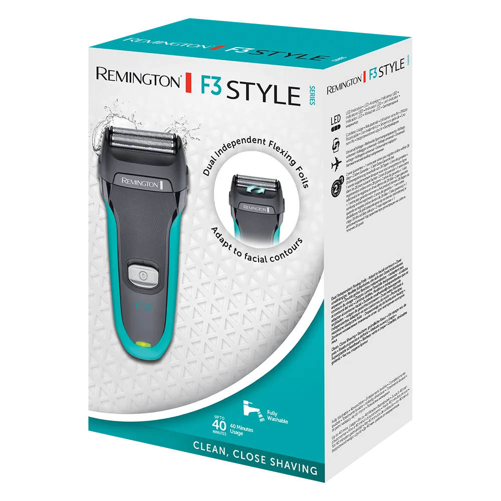 Remington F3 Style Mens Electric Cordless Washable Foil Shaver F3000 Shaving