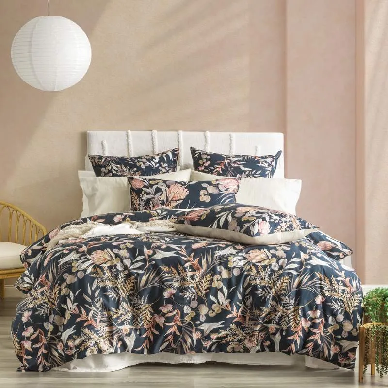 Renee Taylor 300 Thread Count Cotton Reversible Waratah Midnight European Pillowcase