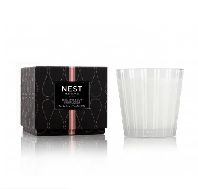 Rose Noir & Oud 3-Wick Candle by Nest