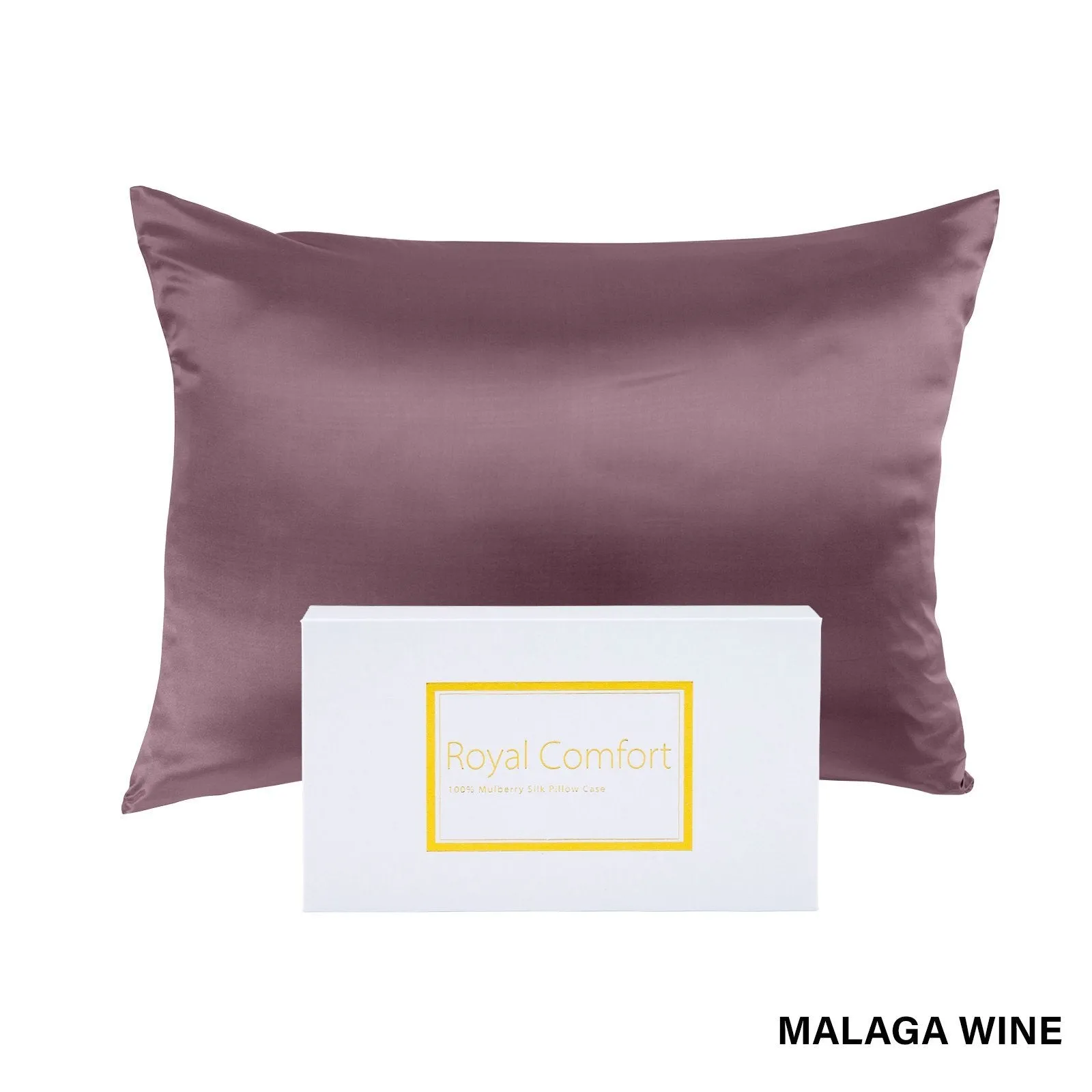 Royal Comfort Pure Silk Pillow Case 100% Mulberry Silk Hypoallergenic Pillowcase 51 x 76 cm Malaga Wine