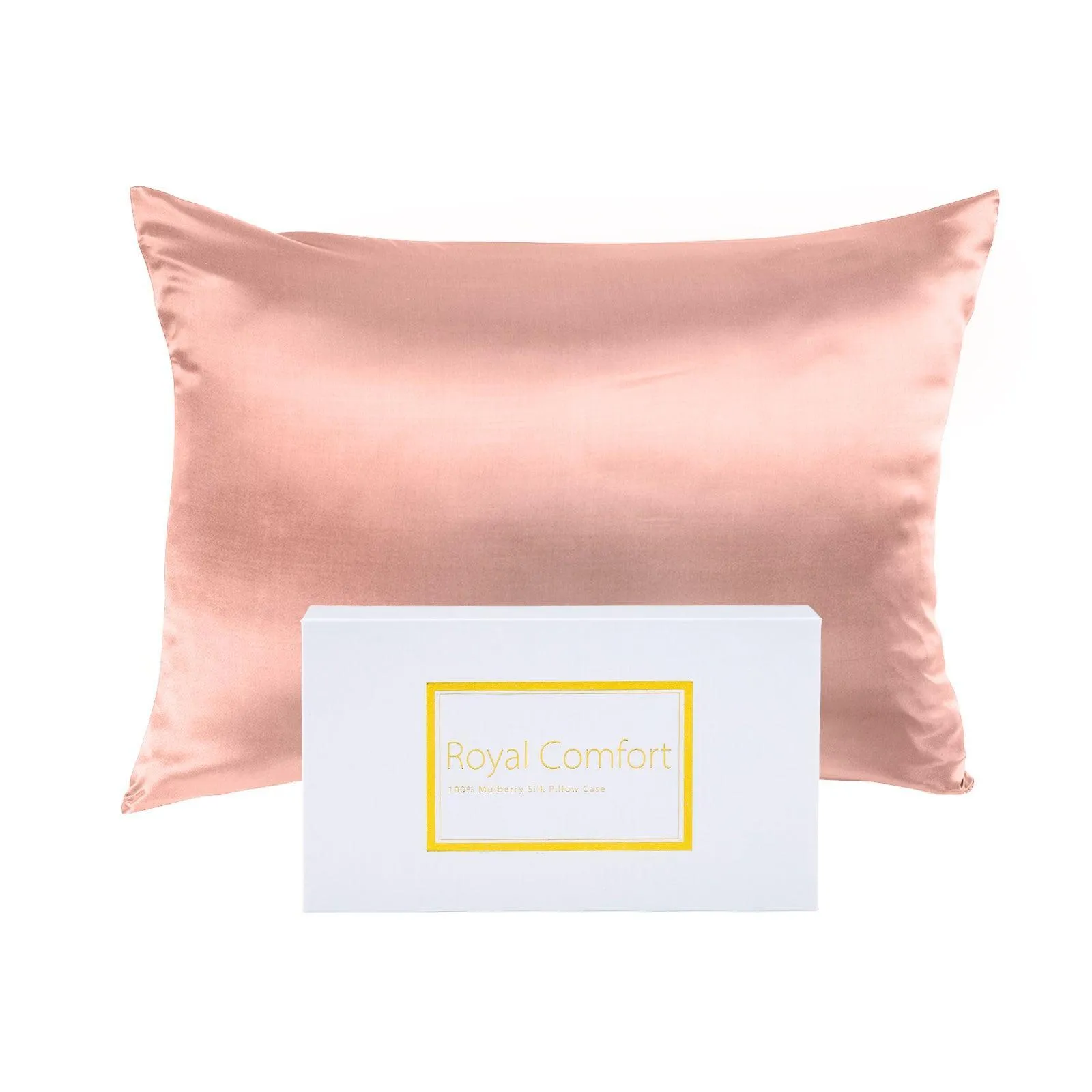 Royal Comfort Pure Silk Pillow Case 100% Mulberry Silk Hypoallergenic Pillowcase - Blush