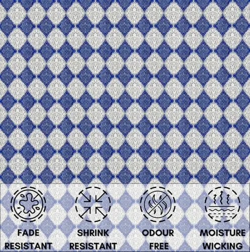 RVS DECOR Bedsheet King Size Bed Cotton Elastic Fitted | Cotton Bedsheets for King Size Bed Elastic Fitted | Cotton Bed Sheet King Size Elastic Fitted | Bed Sheets for King Size Bed (Blue and White1)