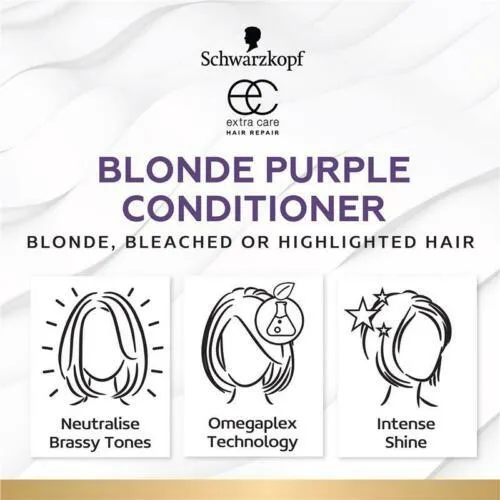 Schwarzkopf Extra Care Blonde Anti-Yellow Toning Purple Shampoo 250mL