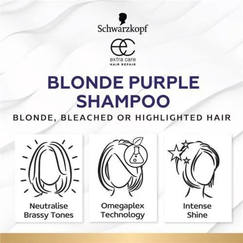 Schwarzkopf Extra Care Blonde Anti-Yellow Toning Purple Shampoo 250mL