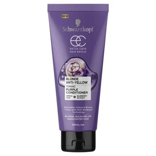 Schwarzkopf Extra Care Blonde Anti-Yellow Toning Purple Shampoo 250mL