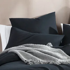 Serene Charcoal European Pillowcase by Logan and Mason Platinum