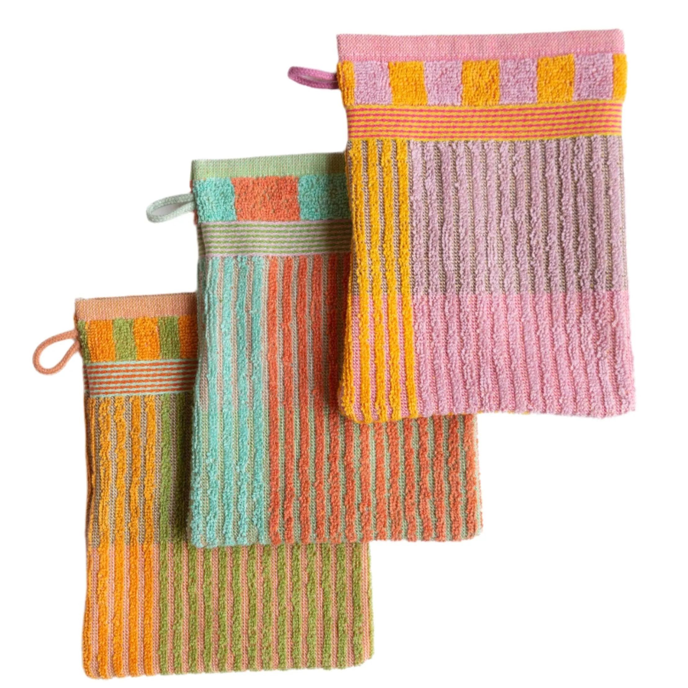 Set of 3 Washcloths - Tulip Quilt 23