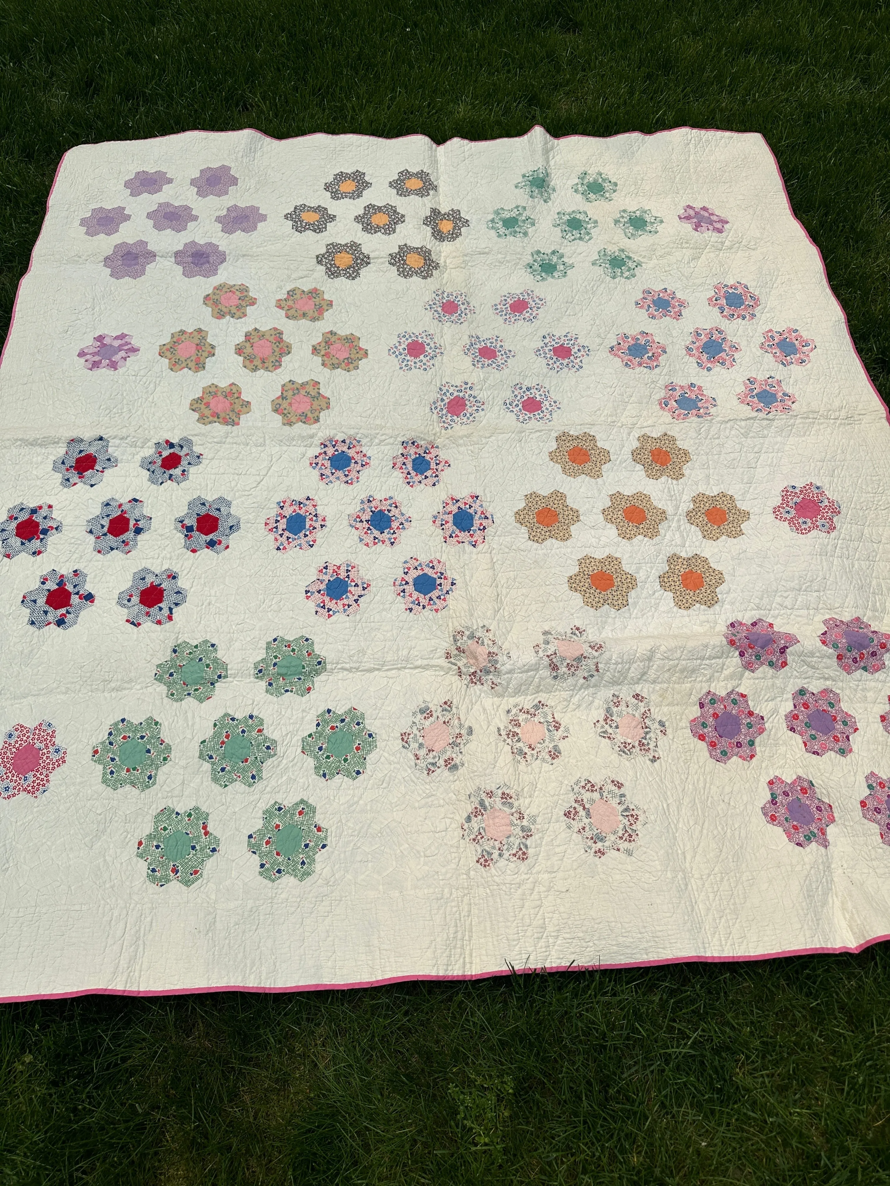 Seven Sisters Antique Hexagon Quilt