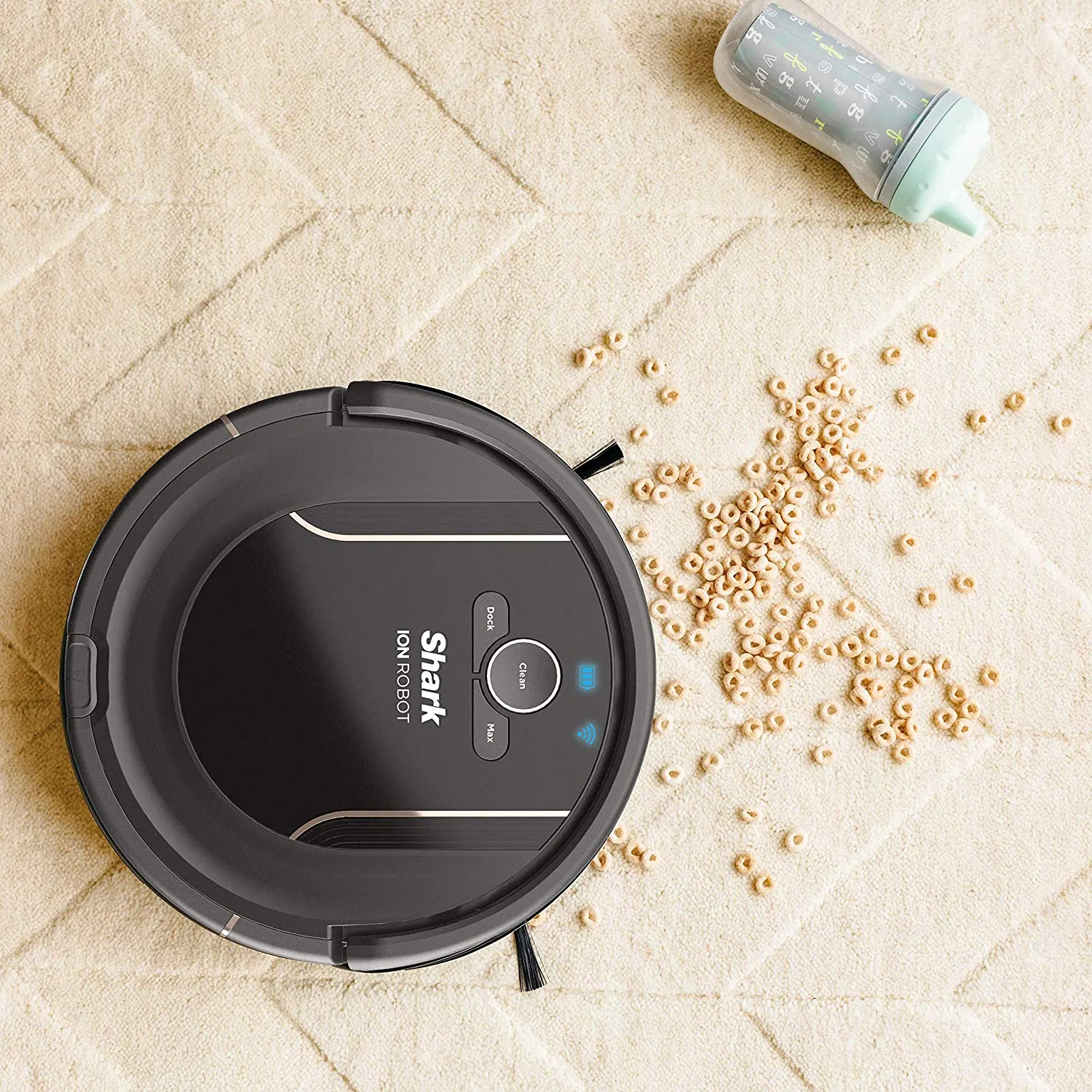 SHARK ION Robot Vacuum R85 WiFi-Connected with Powerful Suction, XL Dust Bin, Self-Cleaning Brushroll and Voice Control with Alexa or Google Assistant (RV850)