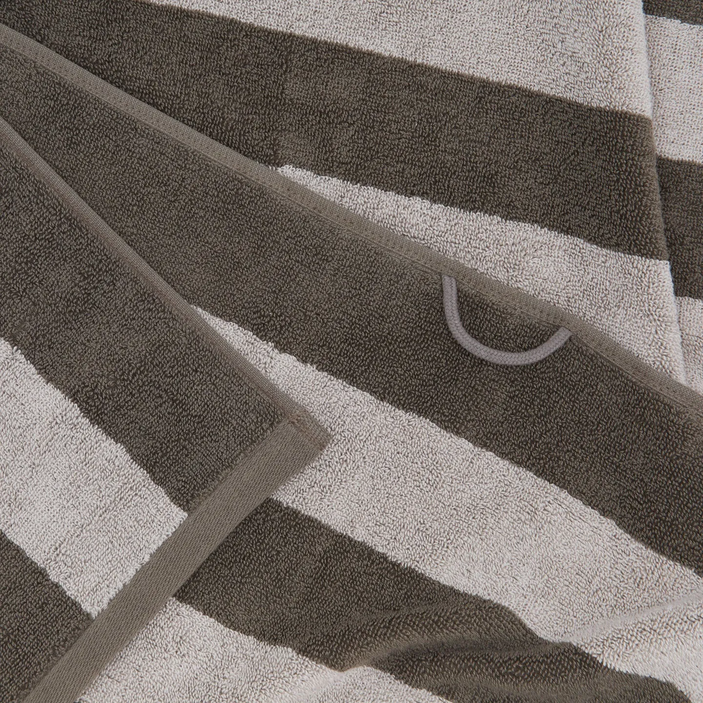 Simple Striped Terry Towel - Light Grey/Dark Grey