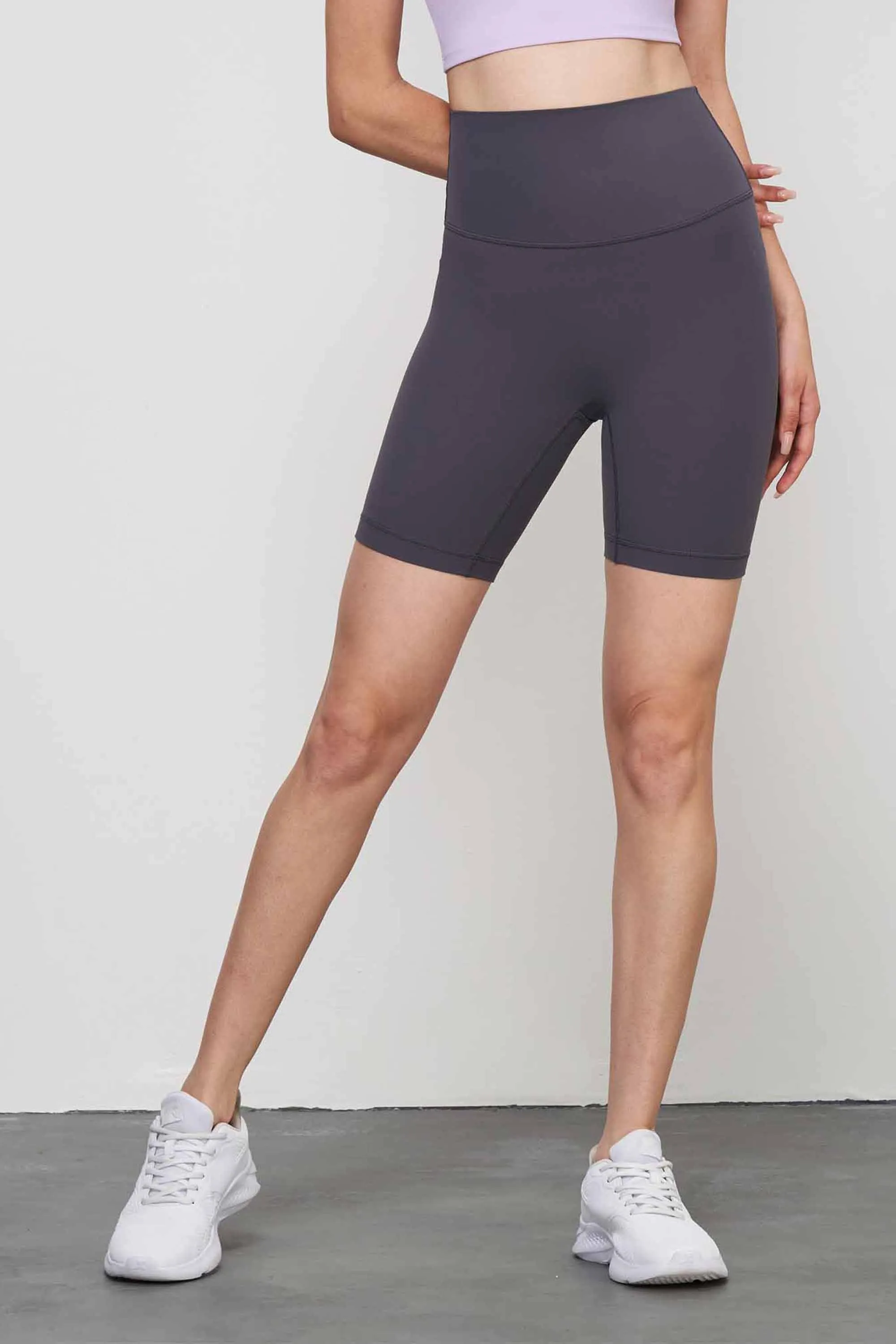 SK1560-NUF No Size Yoga Shorts Women's Lycra Nude No T Line fitness three-quarter pants High spring tight yoga cycling pants