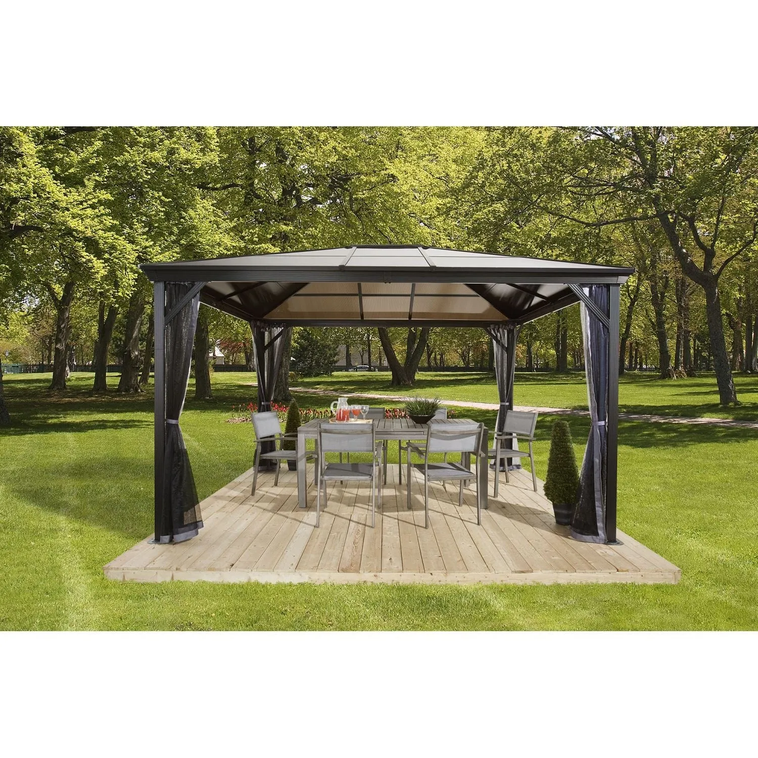 Sojag | Verona Hardtop Gazebo 10' x 12' PC 6mm Roof #77