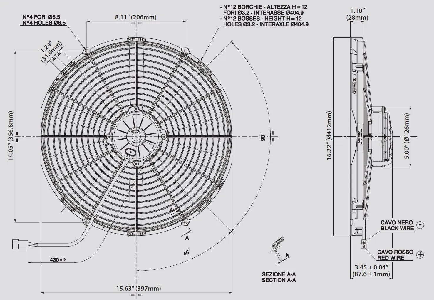 SPAL Electric Radiator Fan (16" - Puller Style - High Performance - 1918 CFM) 30102120