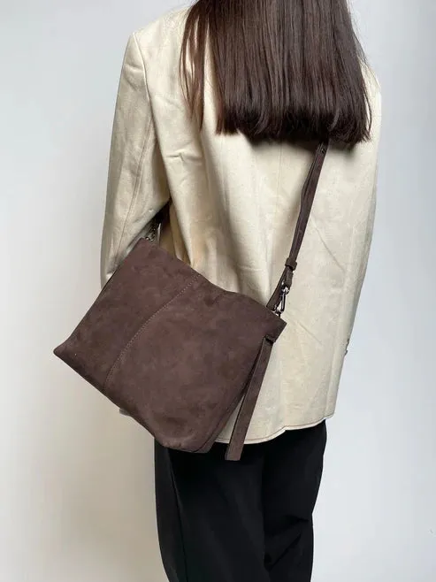 Suede Fraya Small Bag - Brown