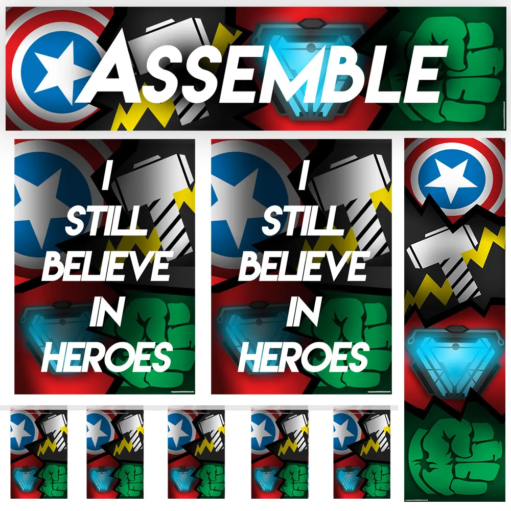 Superheroes Assemble Paper Decorations Pack