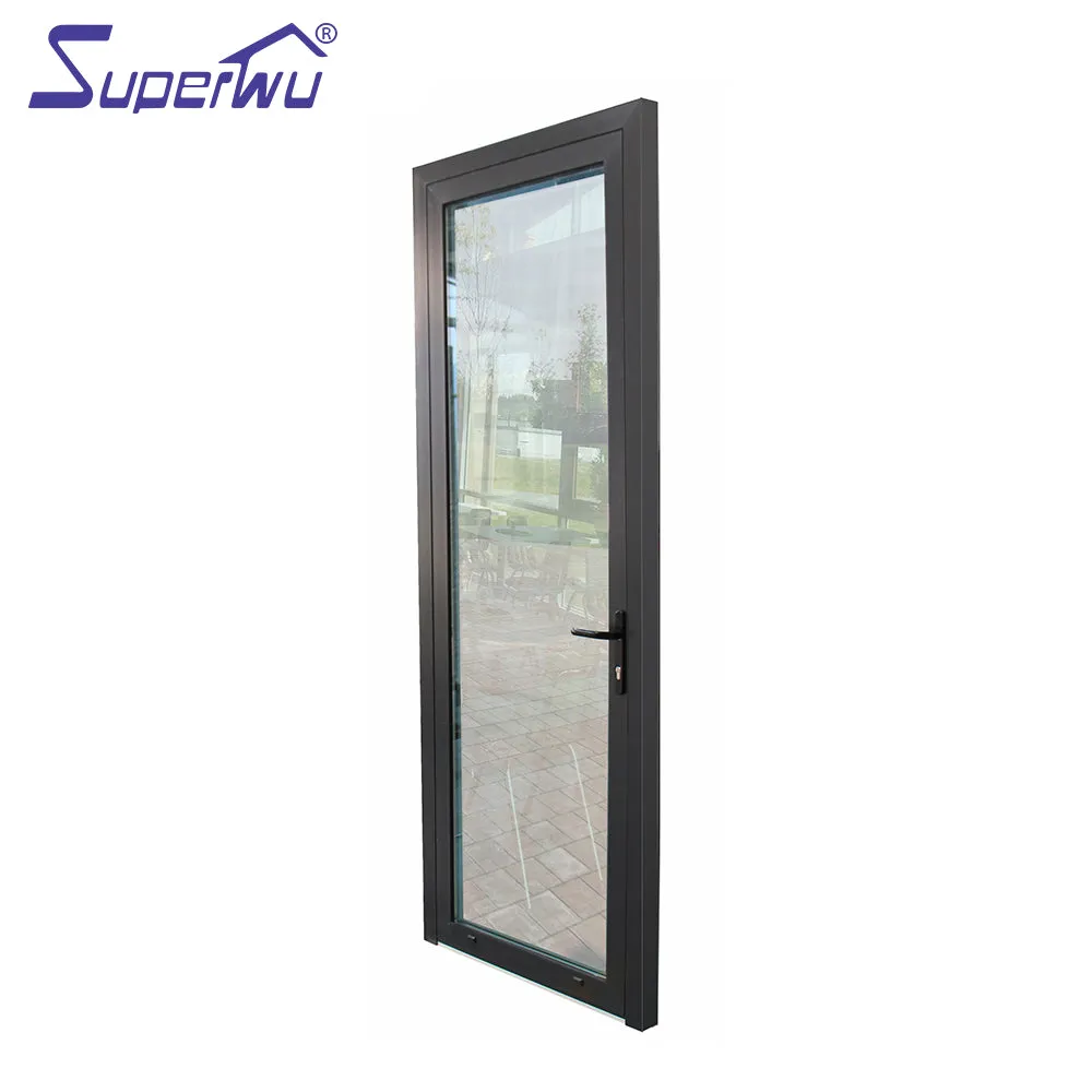 Superwu China suppliers aluminum double glazing casement door with mosquito net