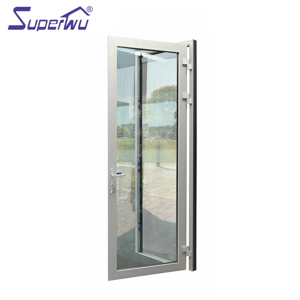 Superwu China suppliers aluminum double glazing casement door with mosquito net