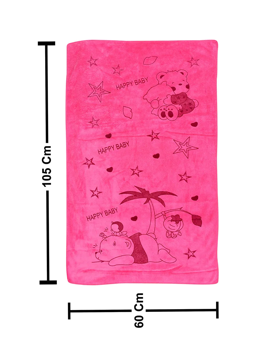 THE LITTLE LOOKERS® Towel for Newborn/ Baby/ Kids| Super Soft Baby Bath Towel Set for Infants/ Bathing Accessories| Pink,Blue & Green