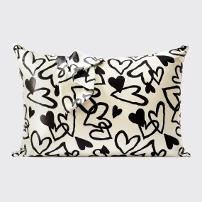 The Satin Standard Pillowcase - Hearts