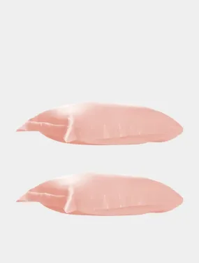 Two Satin Pillowcases - Pink