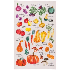 Veggie Stand Printed Cotton Dishtowel