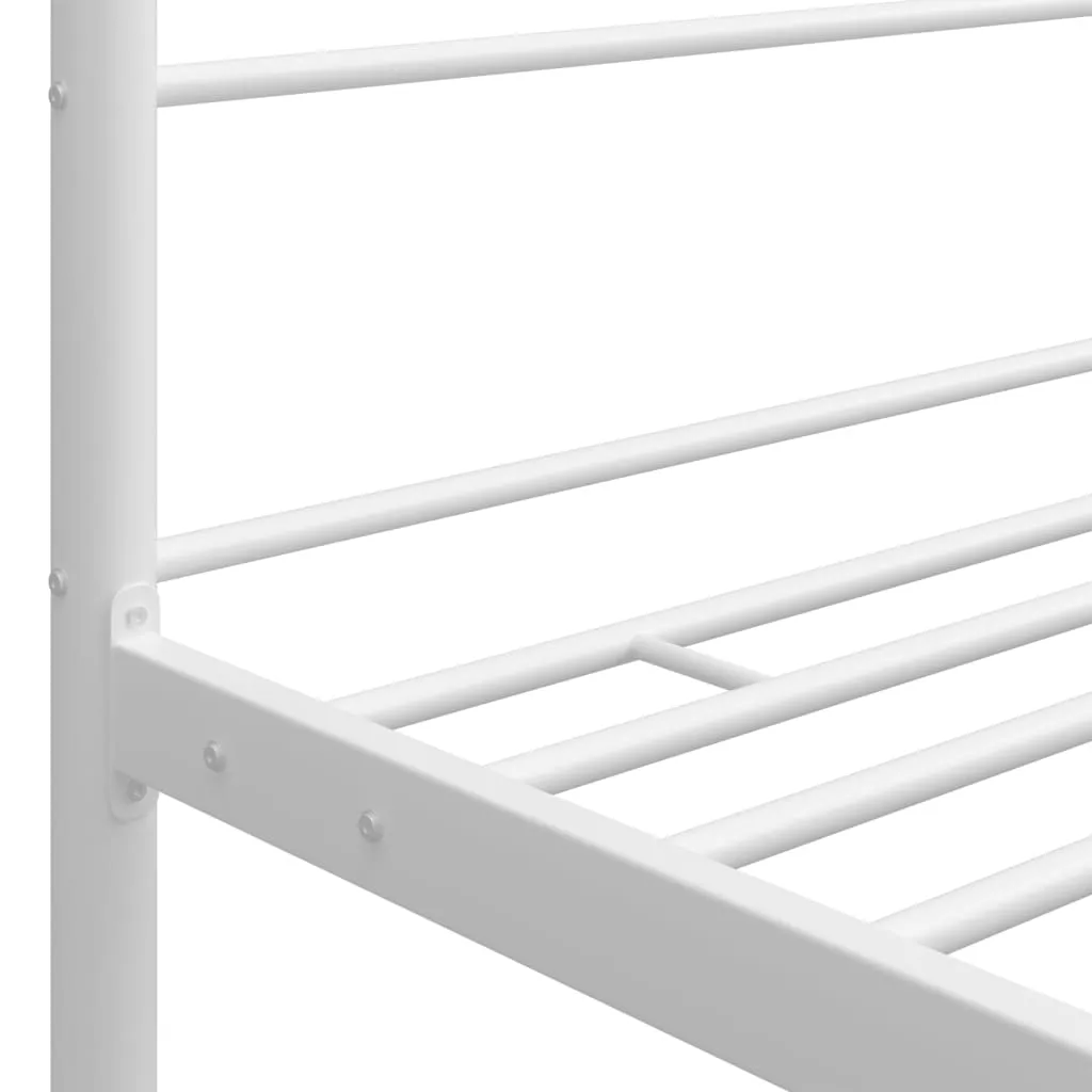 vidaXL Canopy Bed Frame without Mattress White Metal 90x200 cm