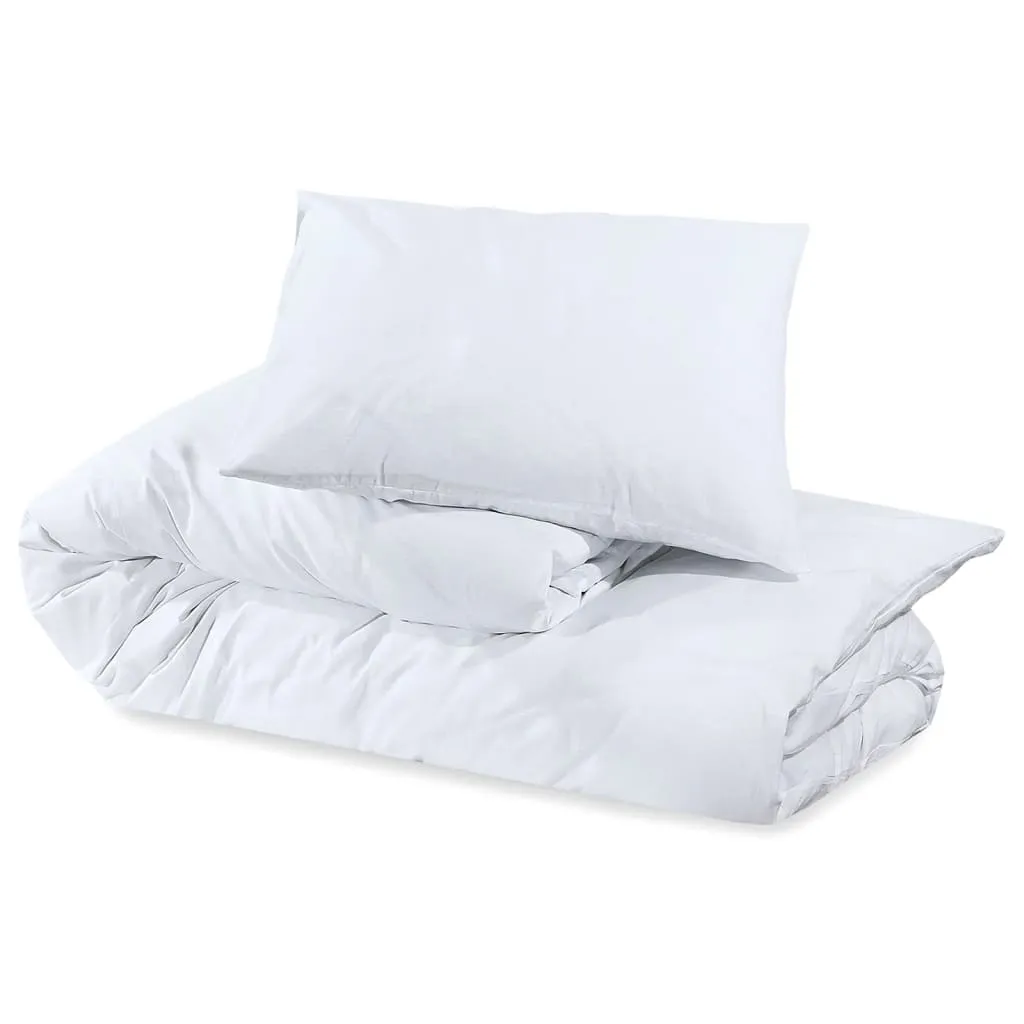 vidaXL Duvet Cover Set White 140x200 cm Light-weight Microfiber