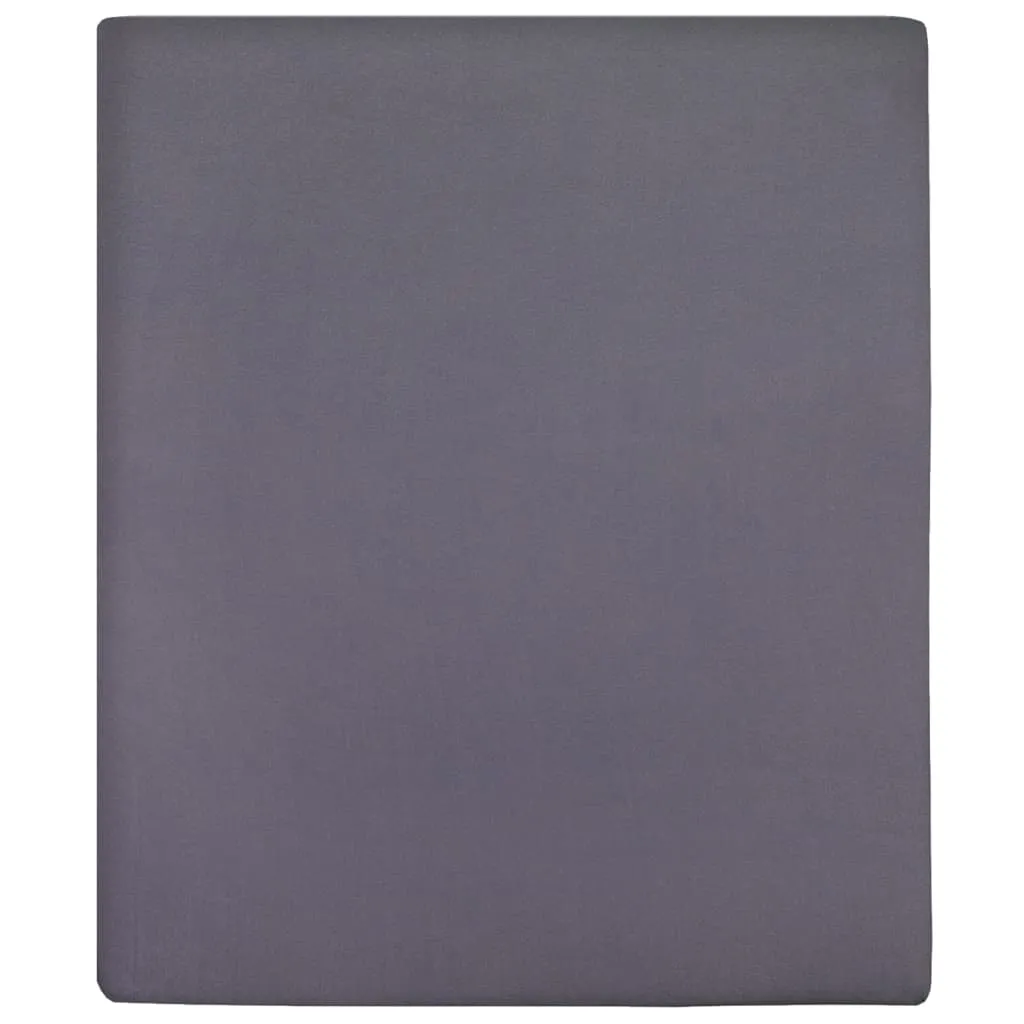 vidaXL Jersey Fitted Sheet Anthracite 180x200 cm Cotton