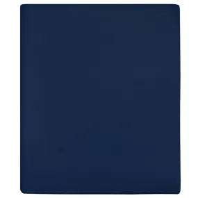 vidaXL Jersey Fitted Sheet Navy Blue 140x200 cm Cotton