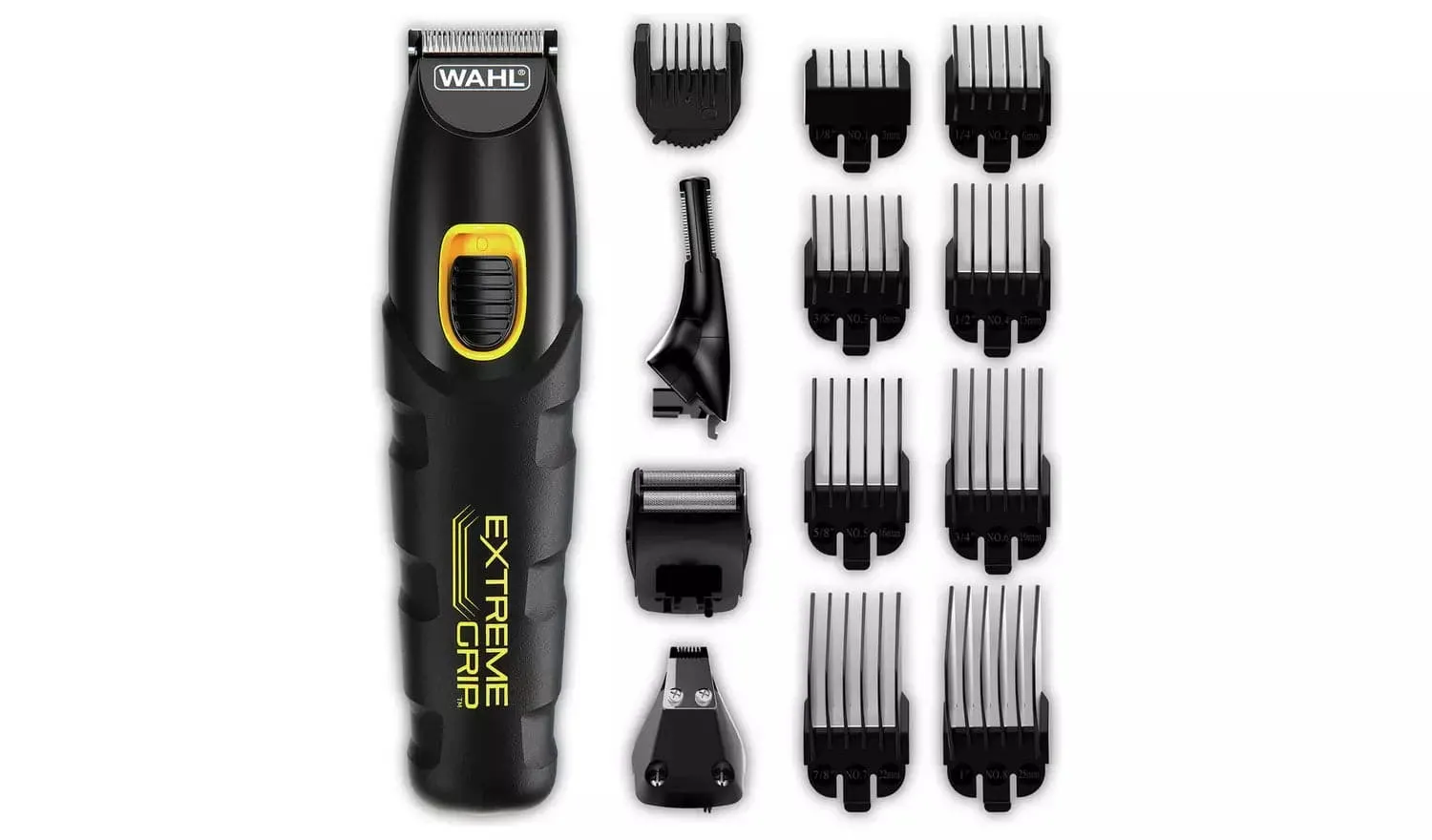 Wahl Extreme Grip 7 in 1 Multigroomer, Beard Trimmer for Men, Nose Hair Trimmer, Men’s Stubble Trimmers, Body Shaver, Male Grooming Set, Body Trimming, Grooming Set- Black