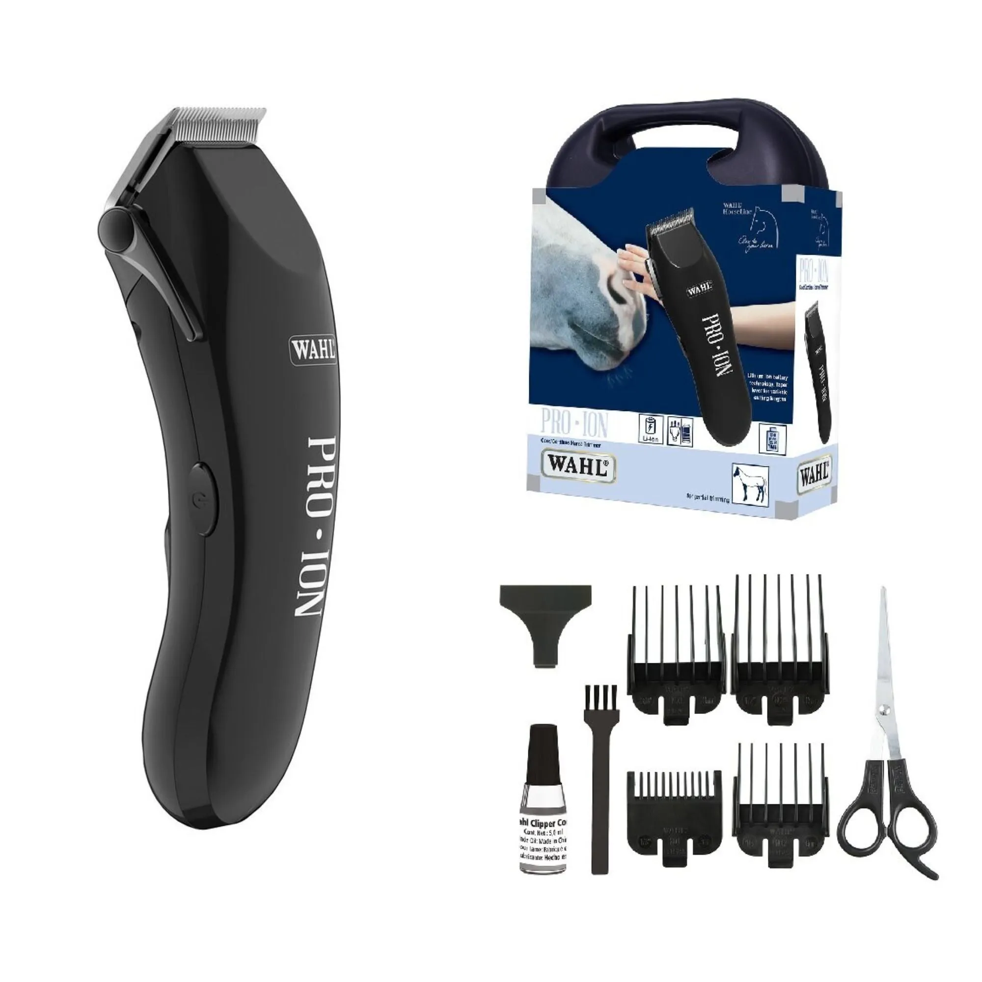 Wahl Pro Ion Cord/Cordless Horse Trimmer - Equine Grooming Kit