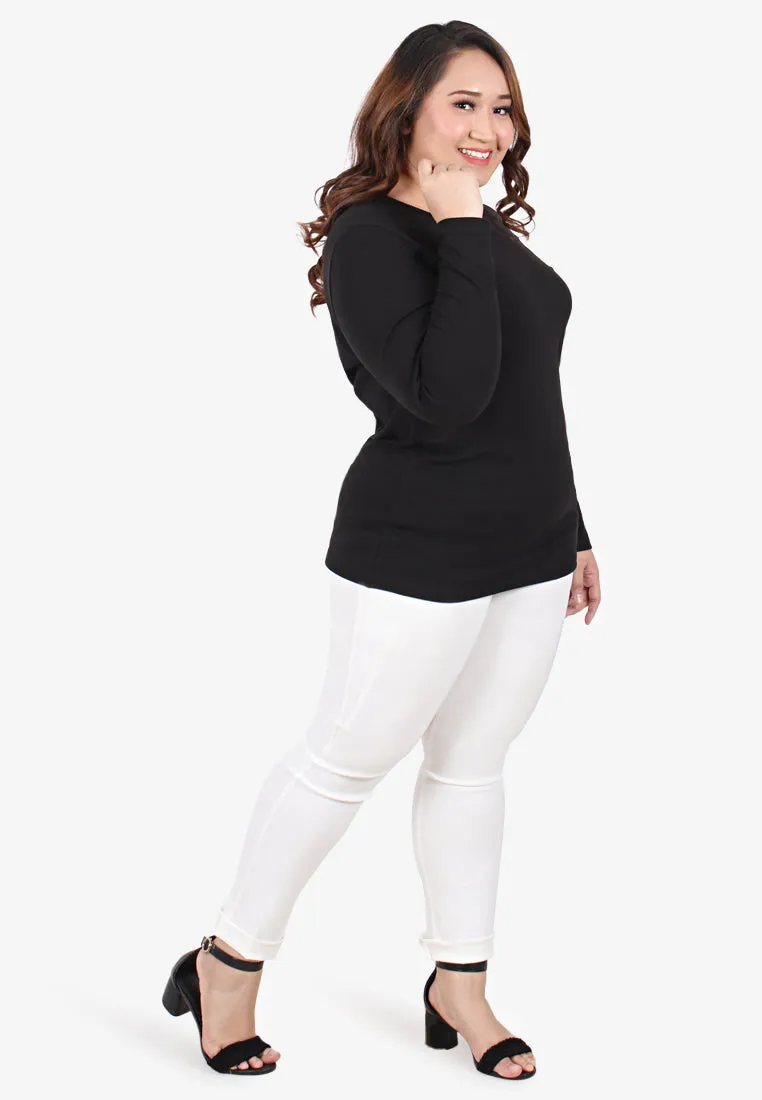 Wellie Cozy Long Sleeves Top - Black