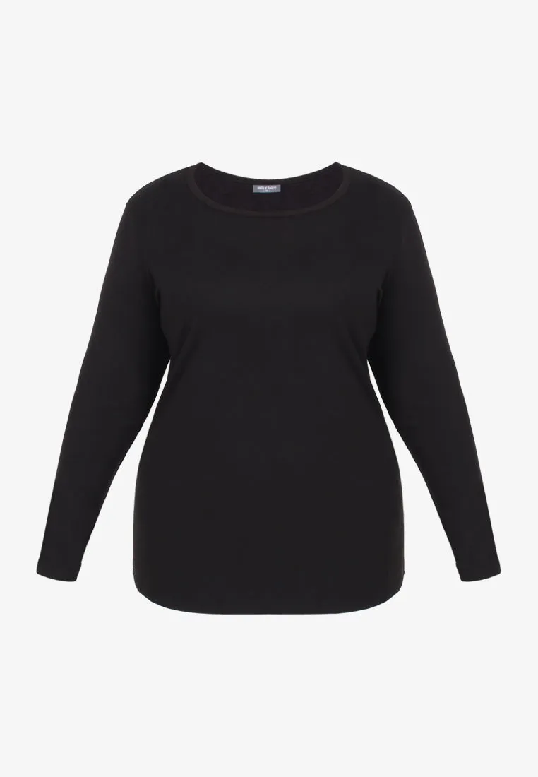 Wellie Cozy Long Sleeves Top - Black