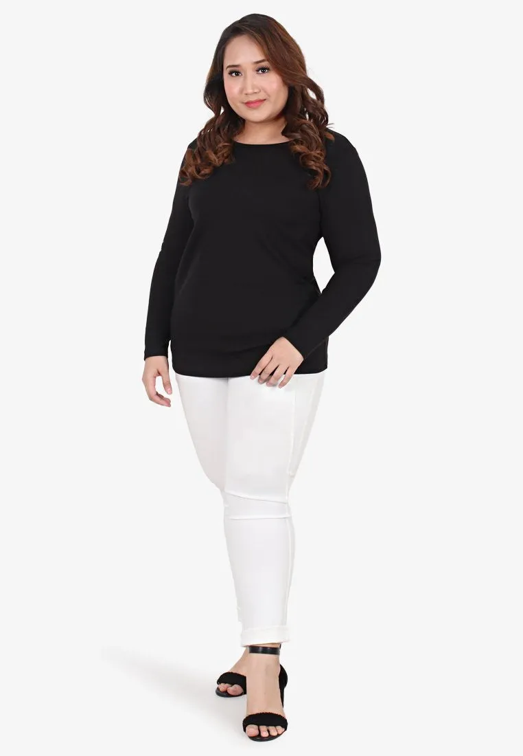 Wellie Cozy Long Sleeves Top - Black