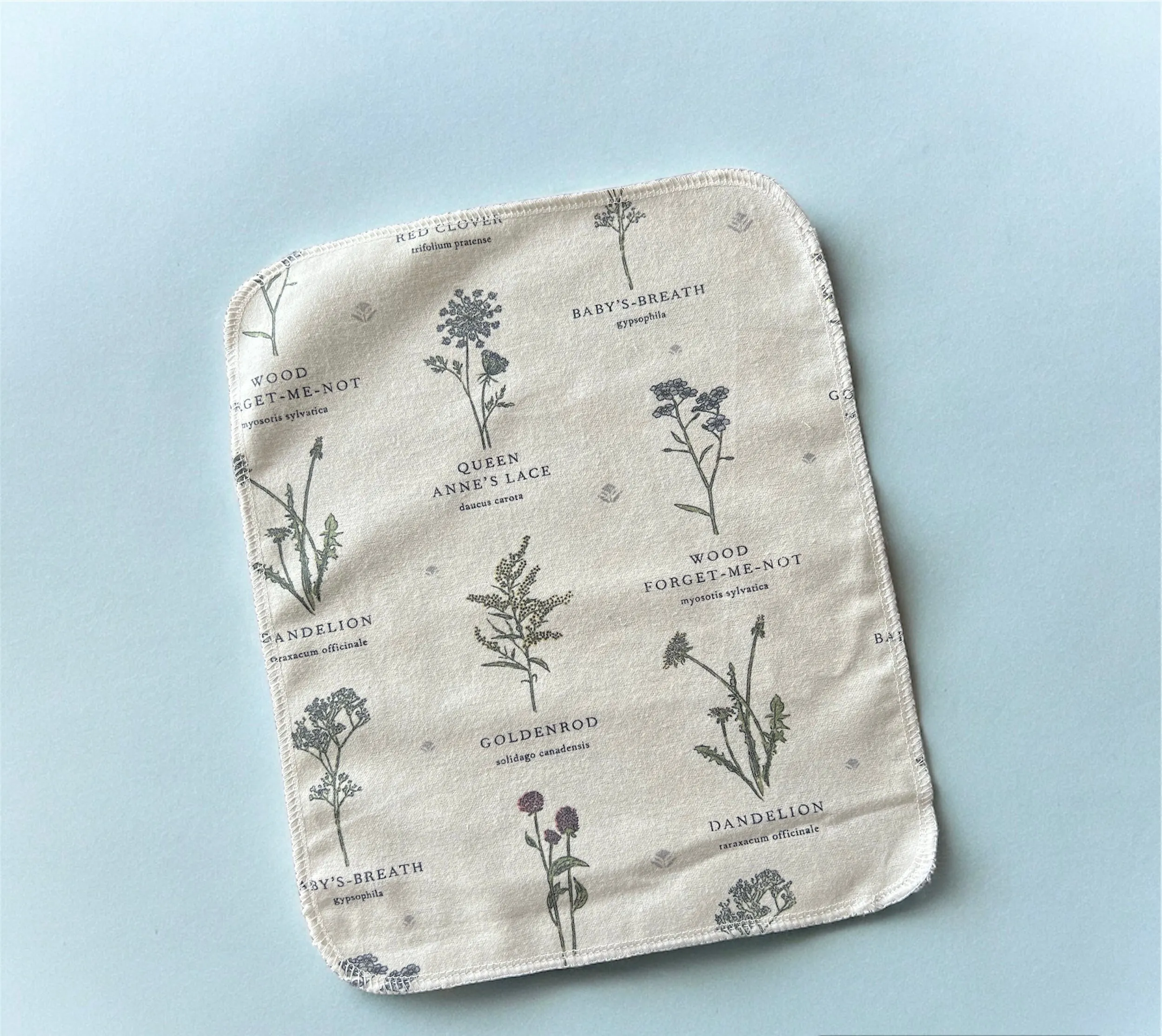 Wildflower Names 2ply flannel towels