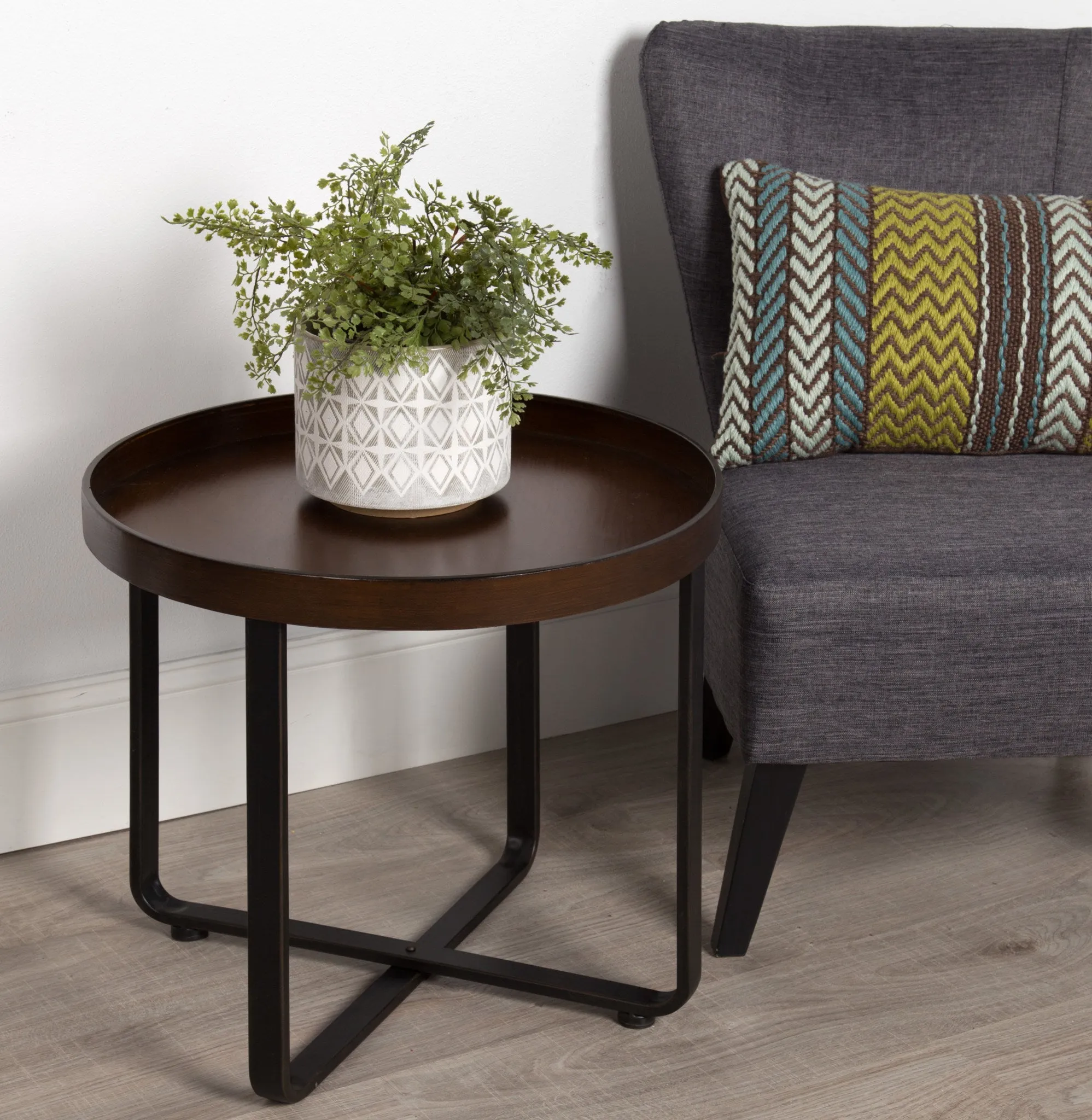 Zabel Round Metal End Table